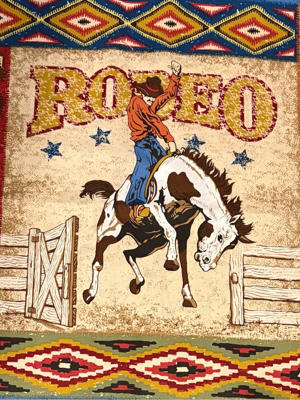 Upcycled denim shirt/shacket (Medium) with western “Rodeo” panel sewn in back) - Picture 5 of 6